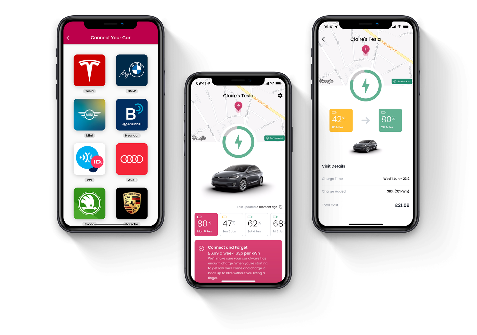 Charge Fairy app screens